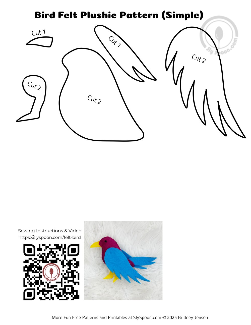 Easy Felt Bird Pattern