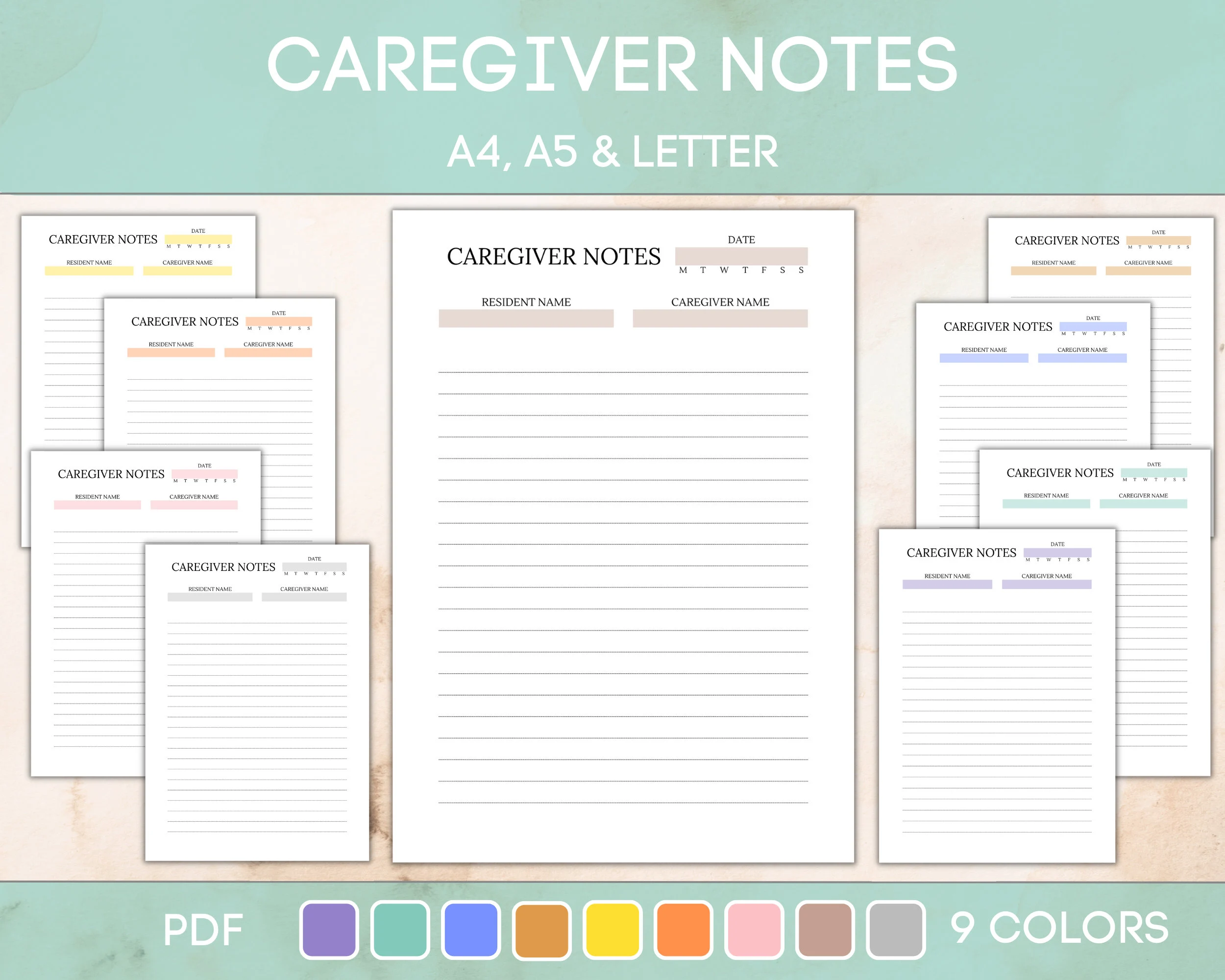 Editable And Printable Caregiver Notes Editable And Printable Caregiver Notes