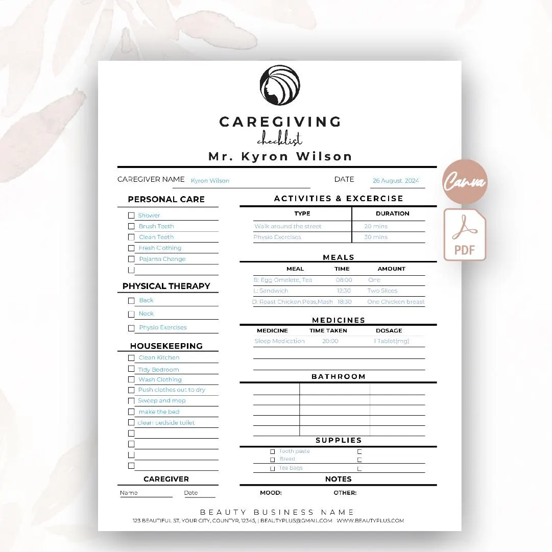 Editable Caregiver Binder