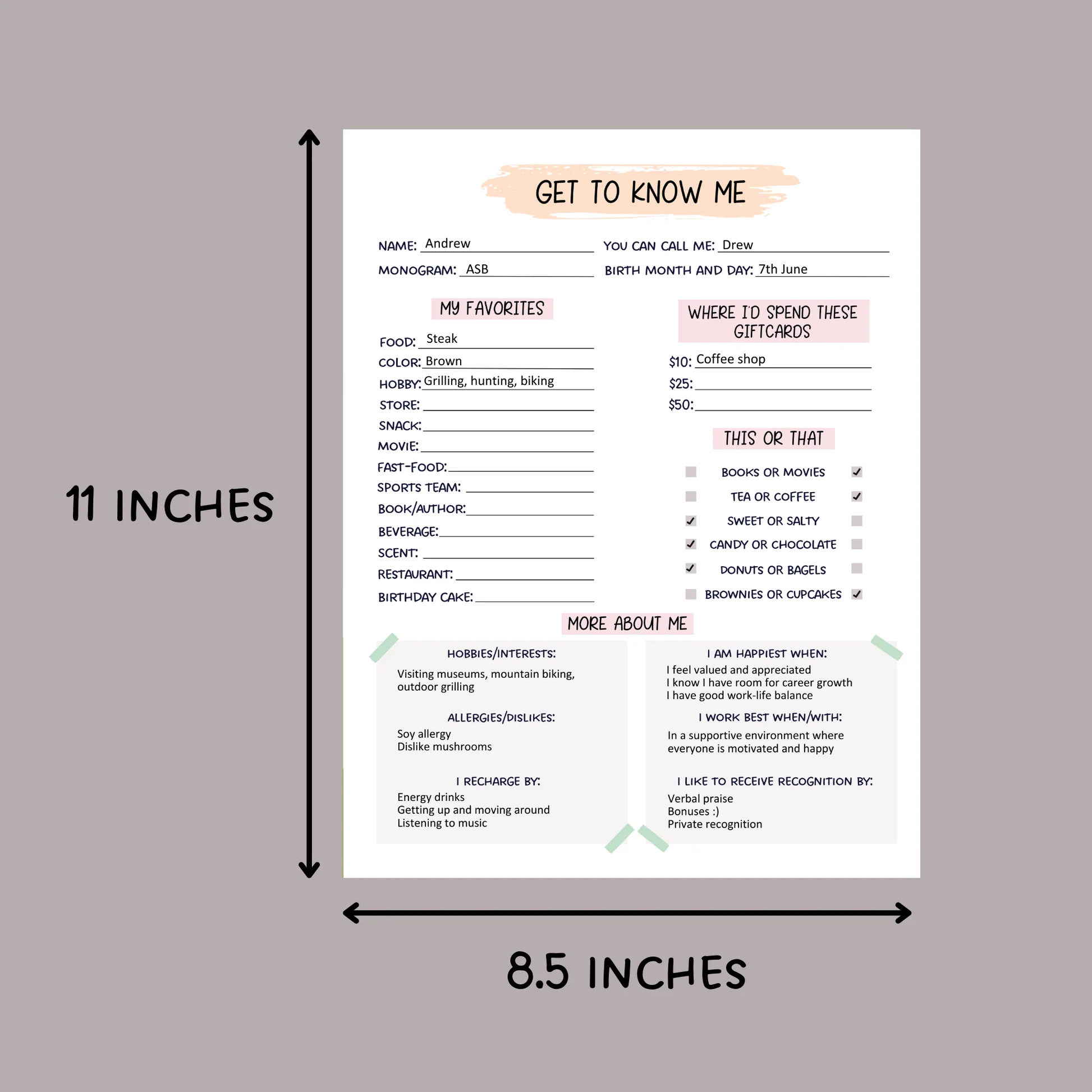 Editable Coworker Questions Printable 65626 Editable Coworker Questions Printable 65626
