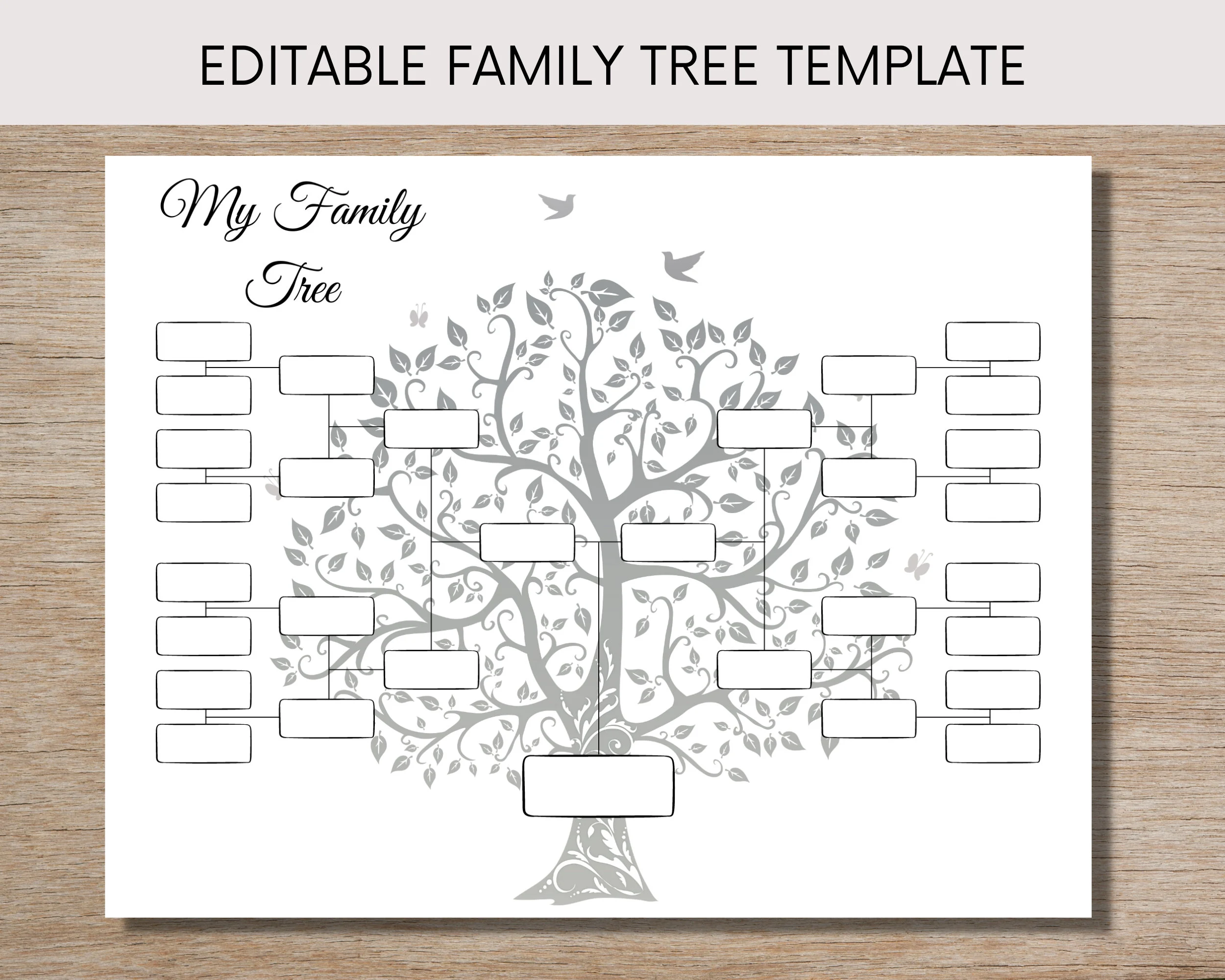 Editable Family Tree Template For Five