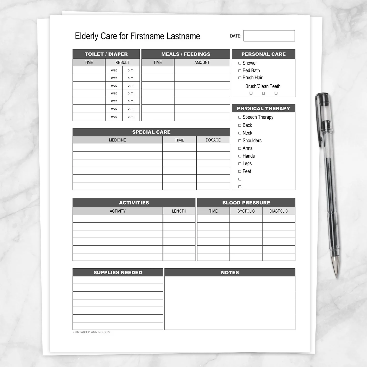 Elderly Care Daily Care Sheet Printable Elderly Care Daily Care Sheet Printable