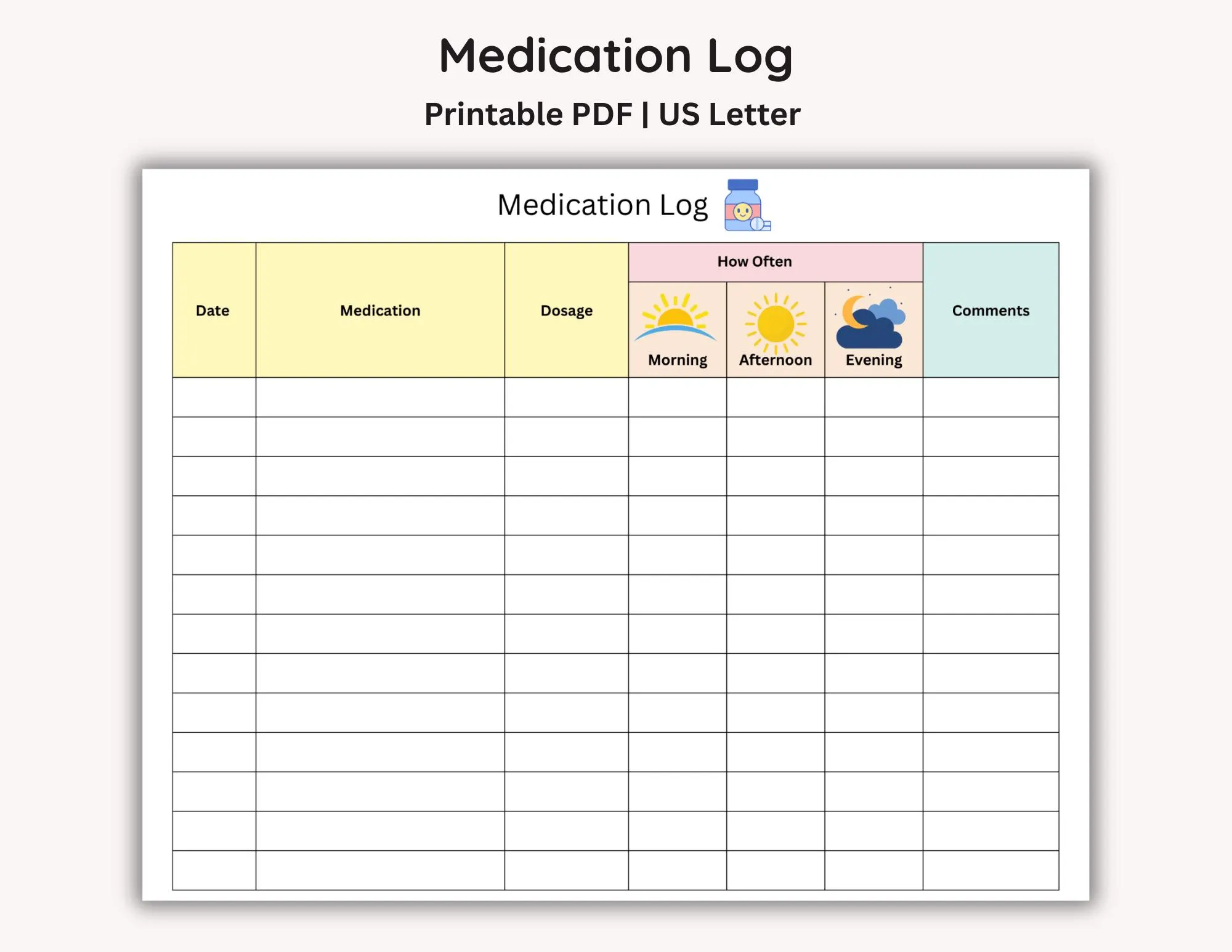 Elderly Daily Medication Chart