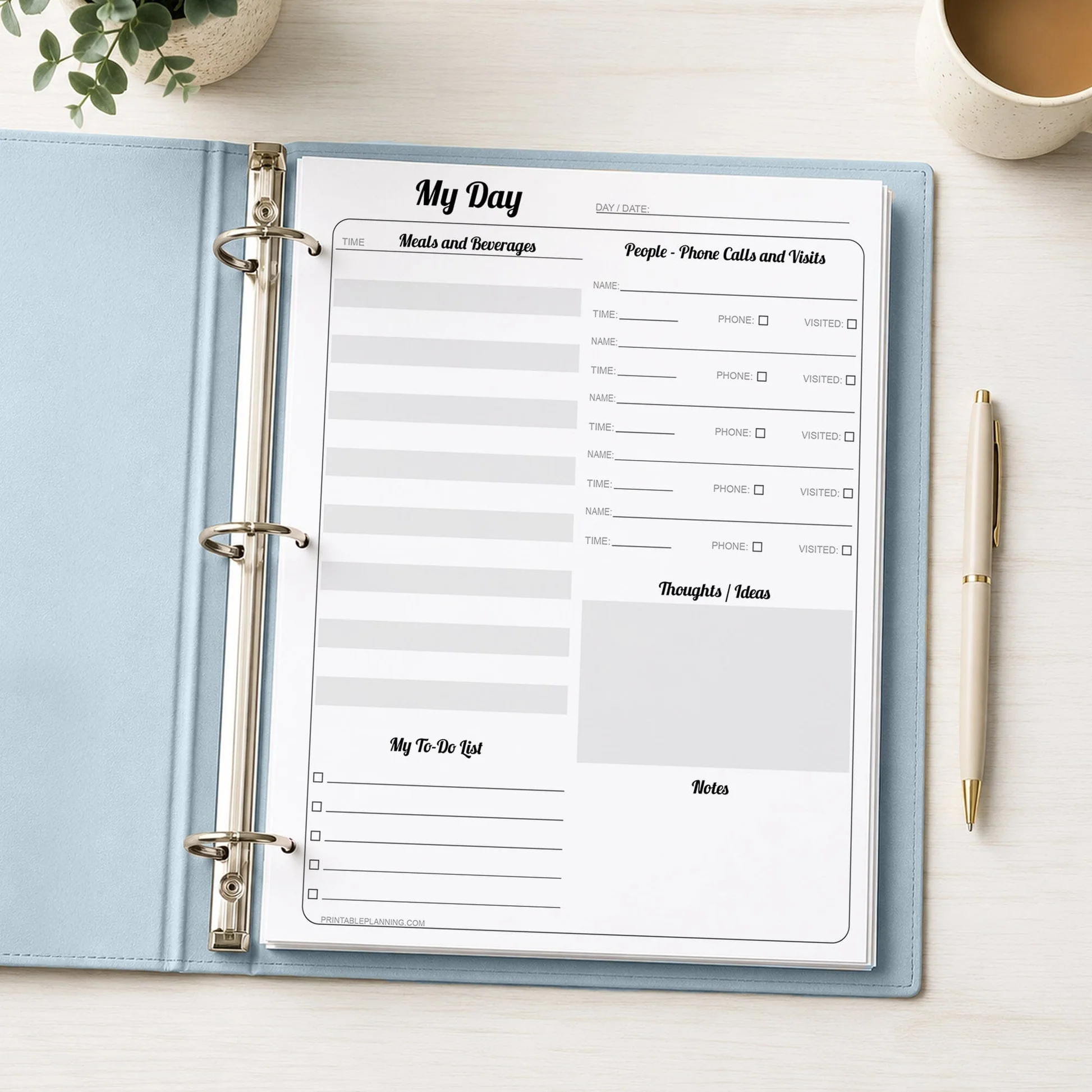 Elderly Independent Living Daily Page For Memory Printable
