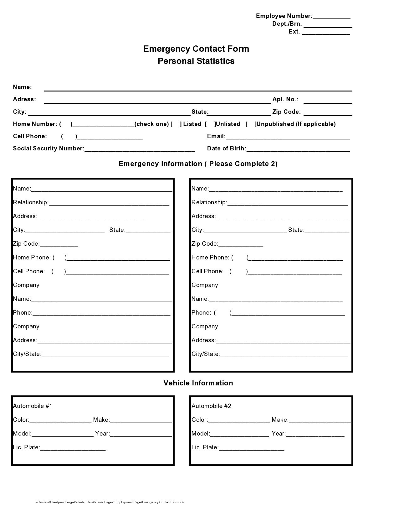 Emergency Contact Form