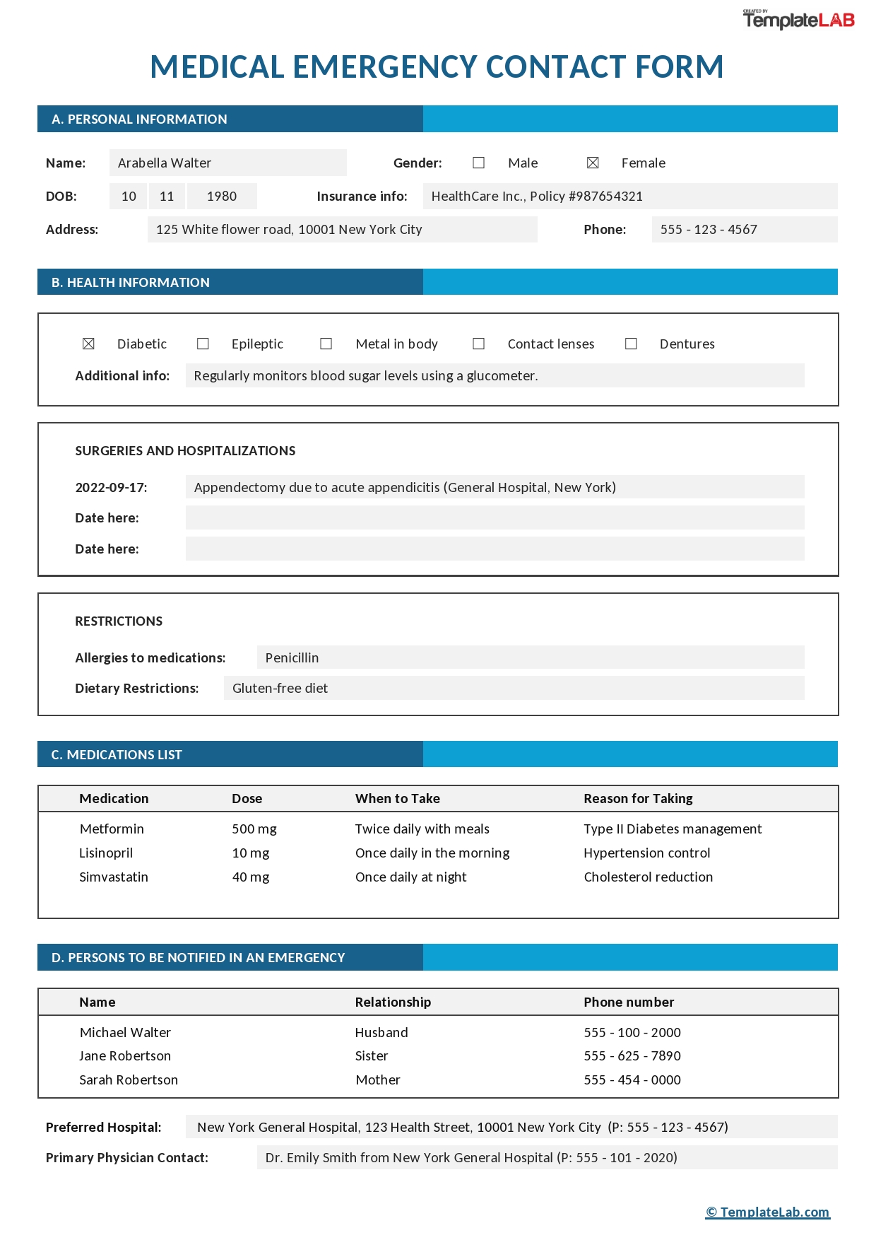 Emergency Contact Form