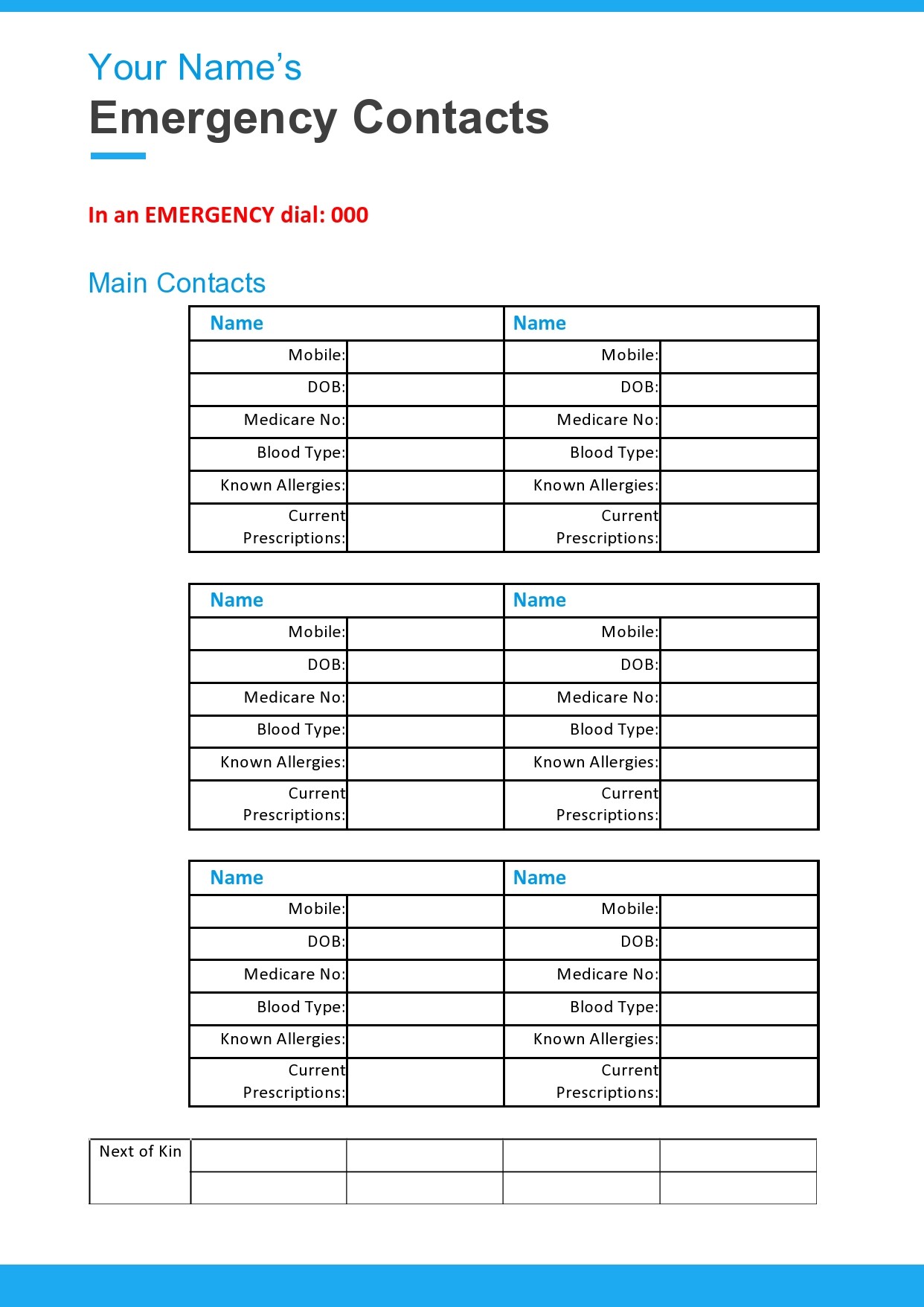 Emergency Contact Form