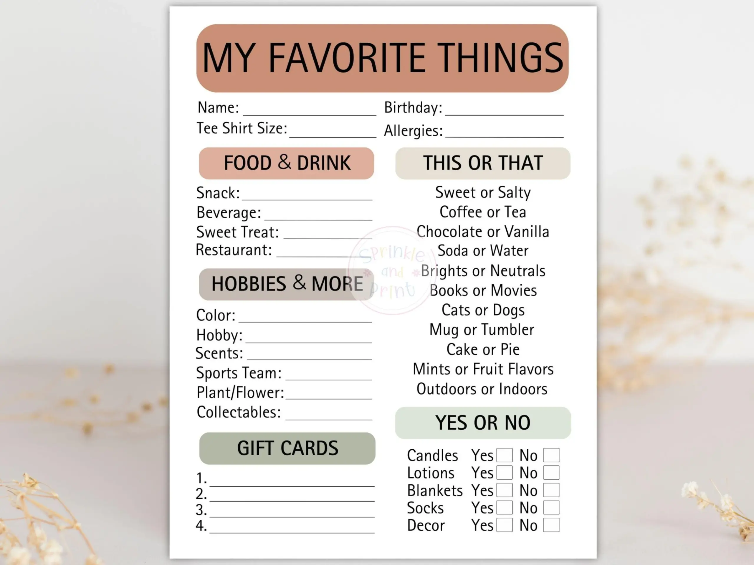 Employee Favorites List Getting To Know