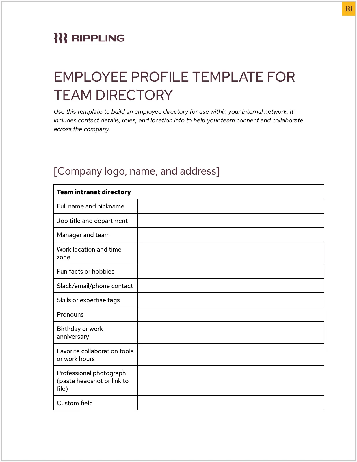 Employee Profiles Template