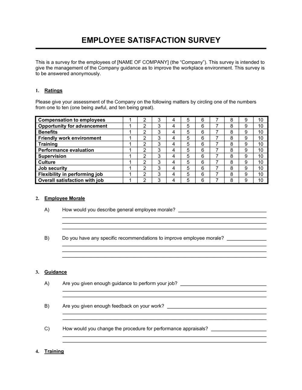 Employee Satisfaction Survey D691