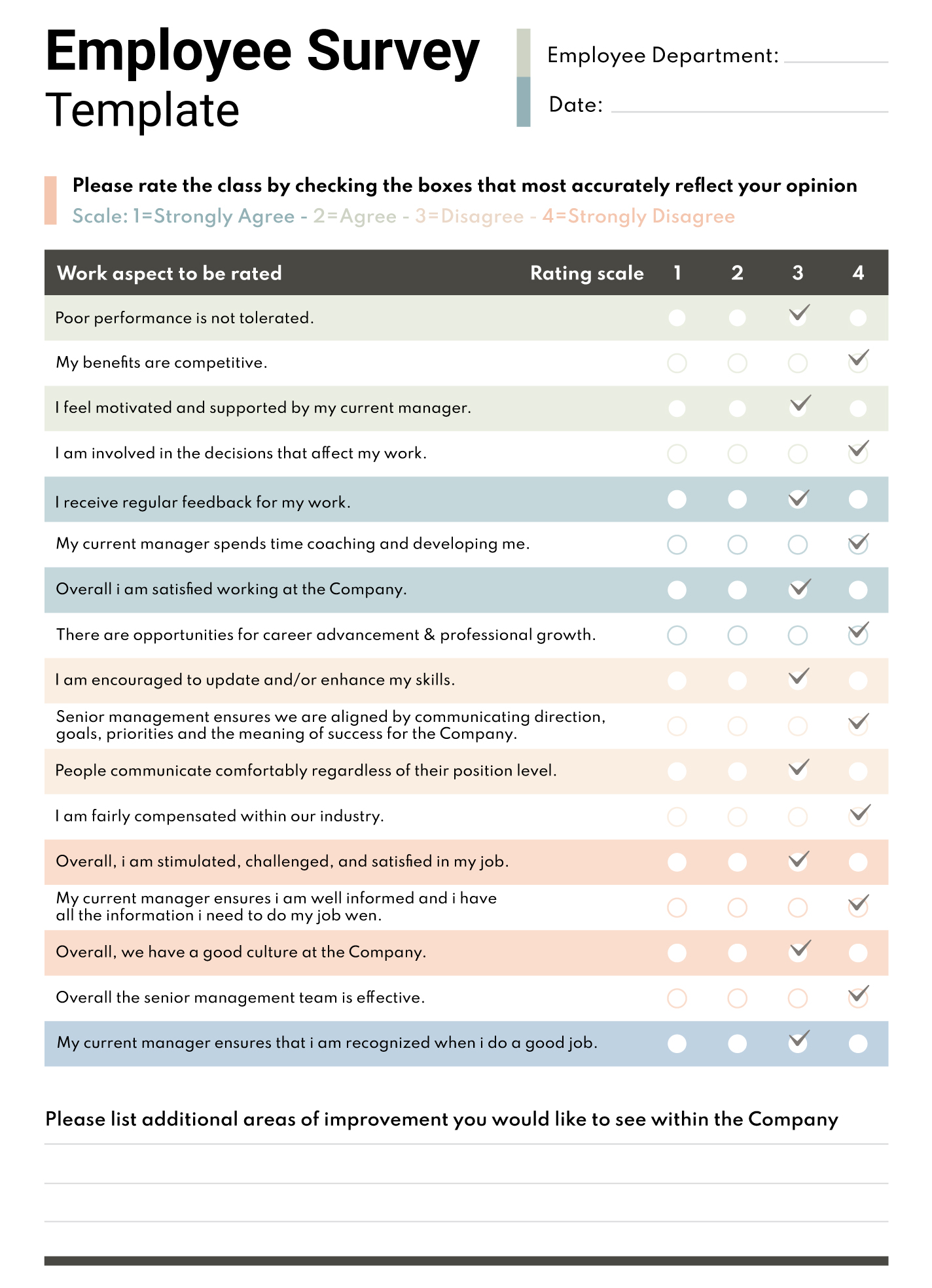 Employee Survey Free Google Docs Template