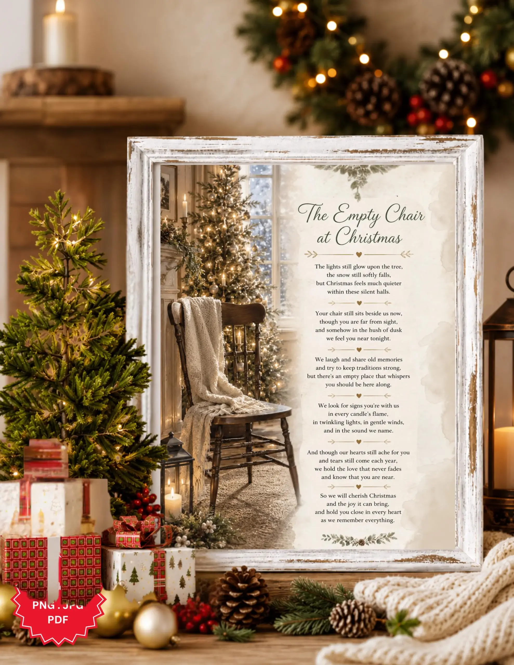 Empty Chair At Christmas Print Printable