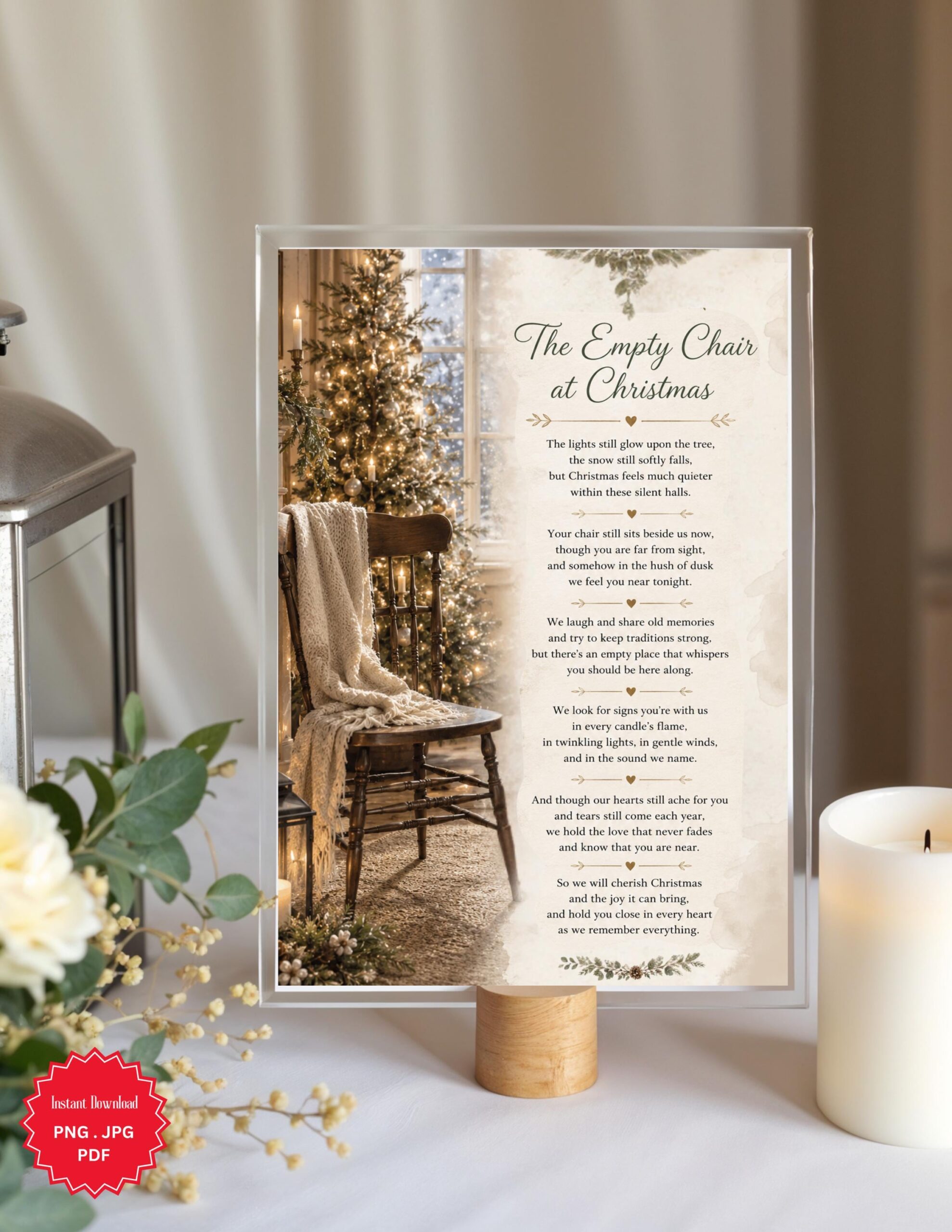 Empty Chair At Christmas Print Printable