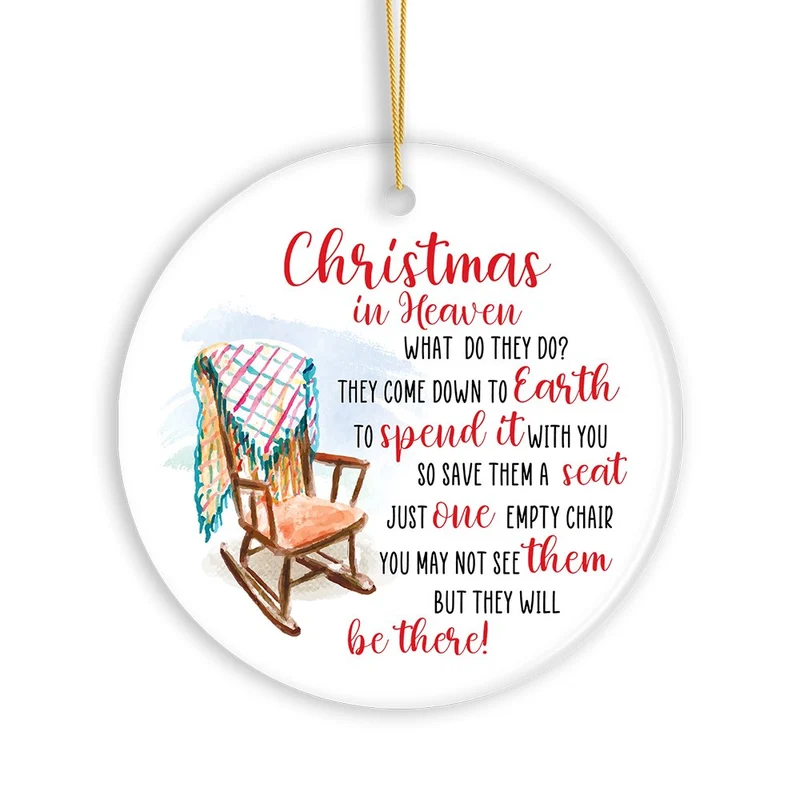 Empty Chair For A Loved One Lost Sentimental Ornament Christmas In Heaven Quote
