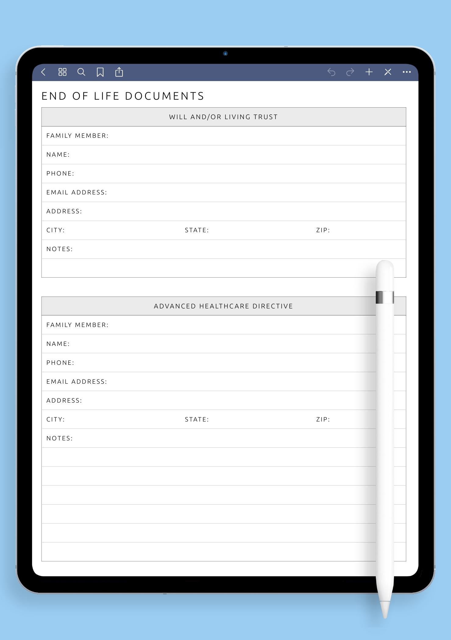 End Life Documents