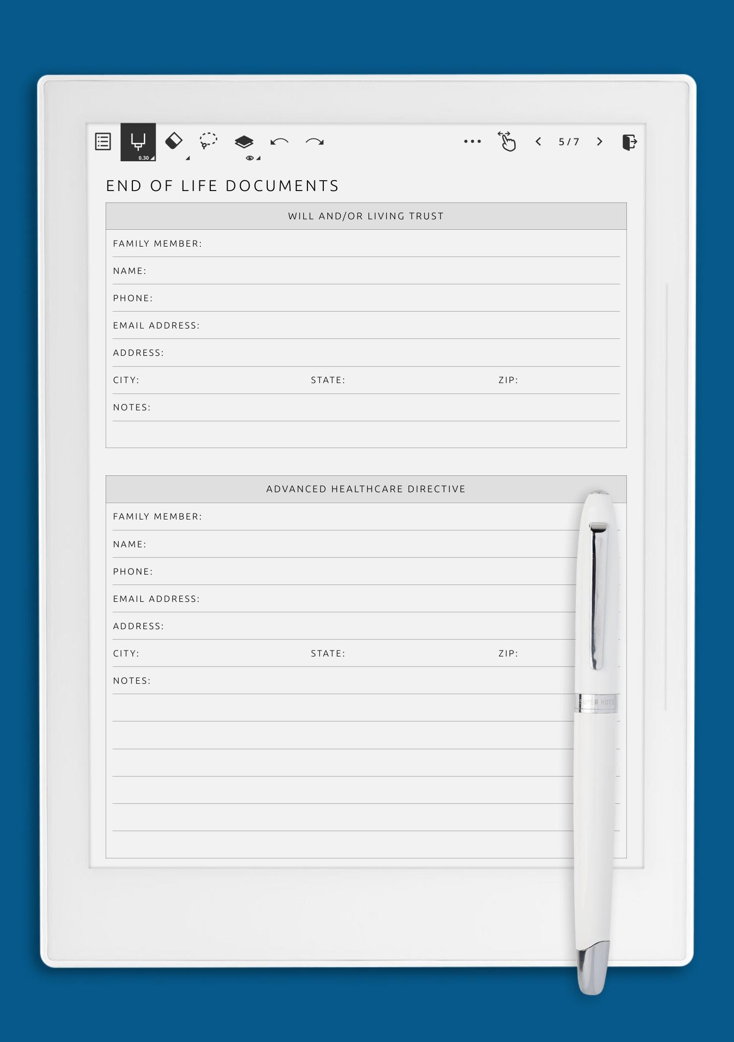 End Life Documents