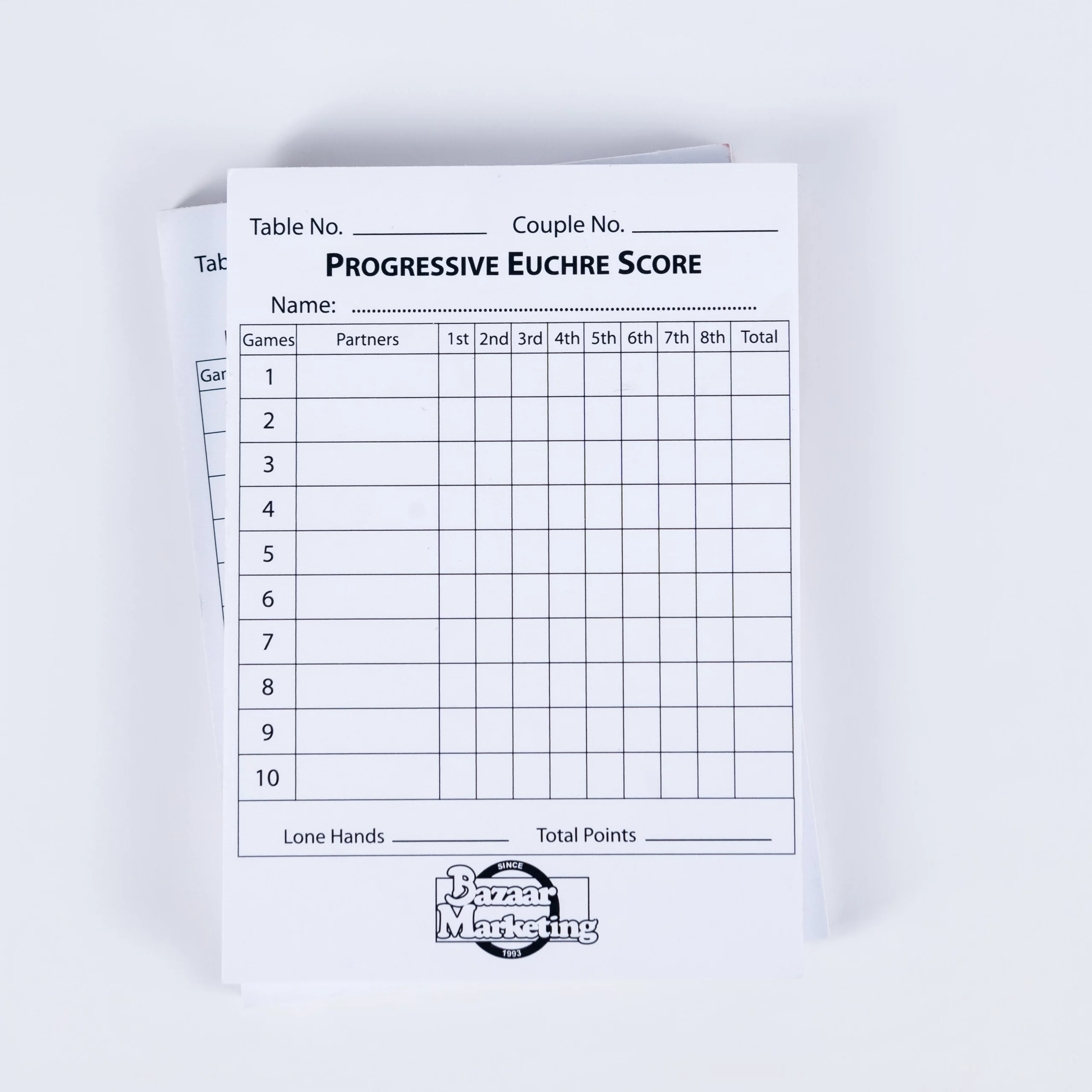 Euchre Score Cards Pad Of 50