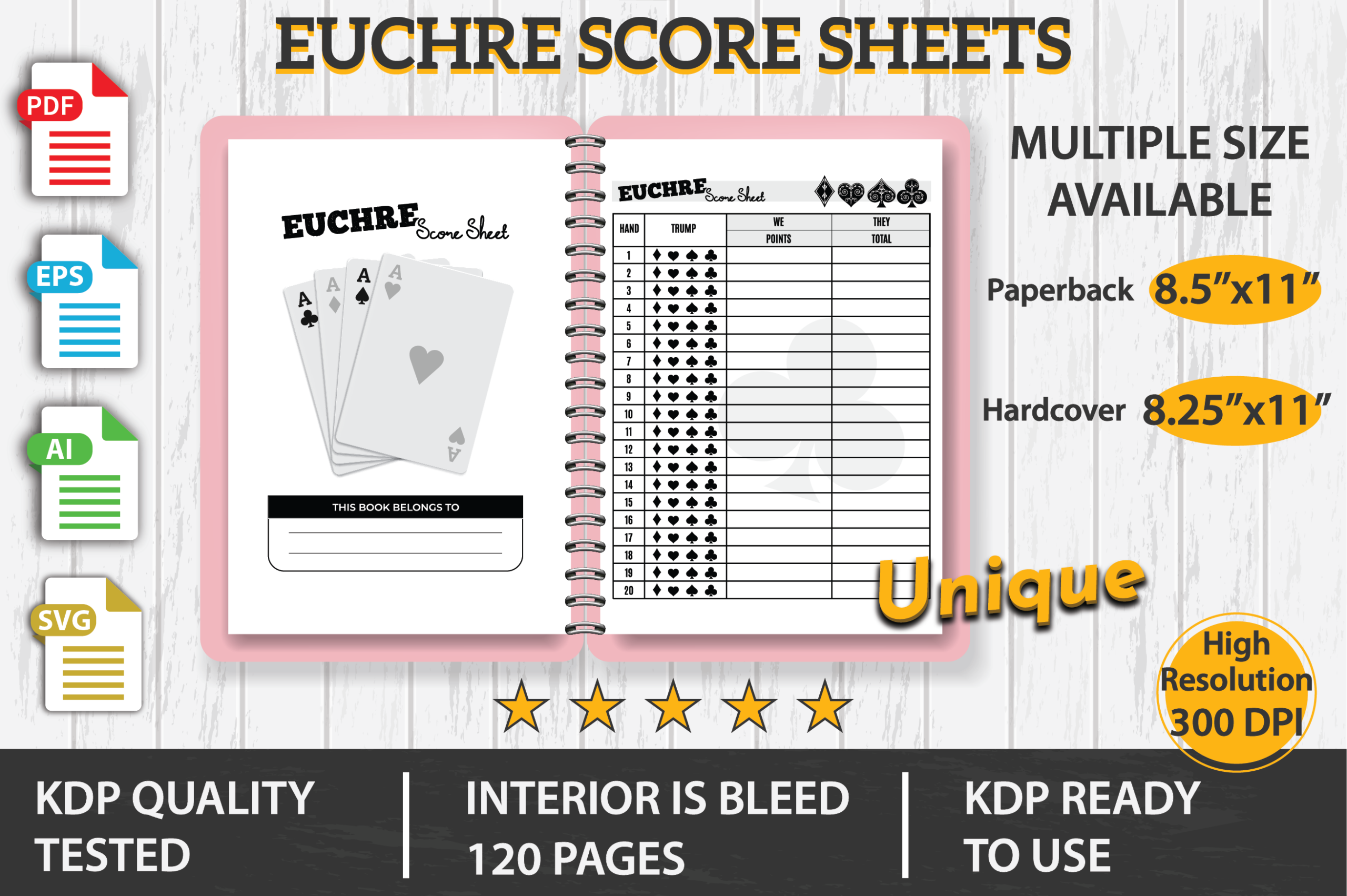 Euchre Score Sheets Kdp Interior 2