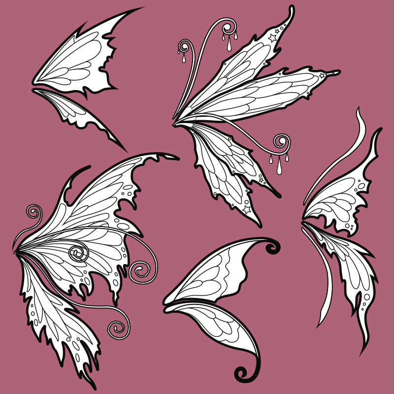 Fairy Wings Template Collection 5 Wing Shapes