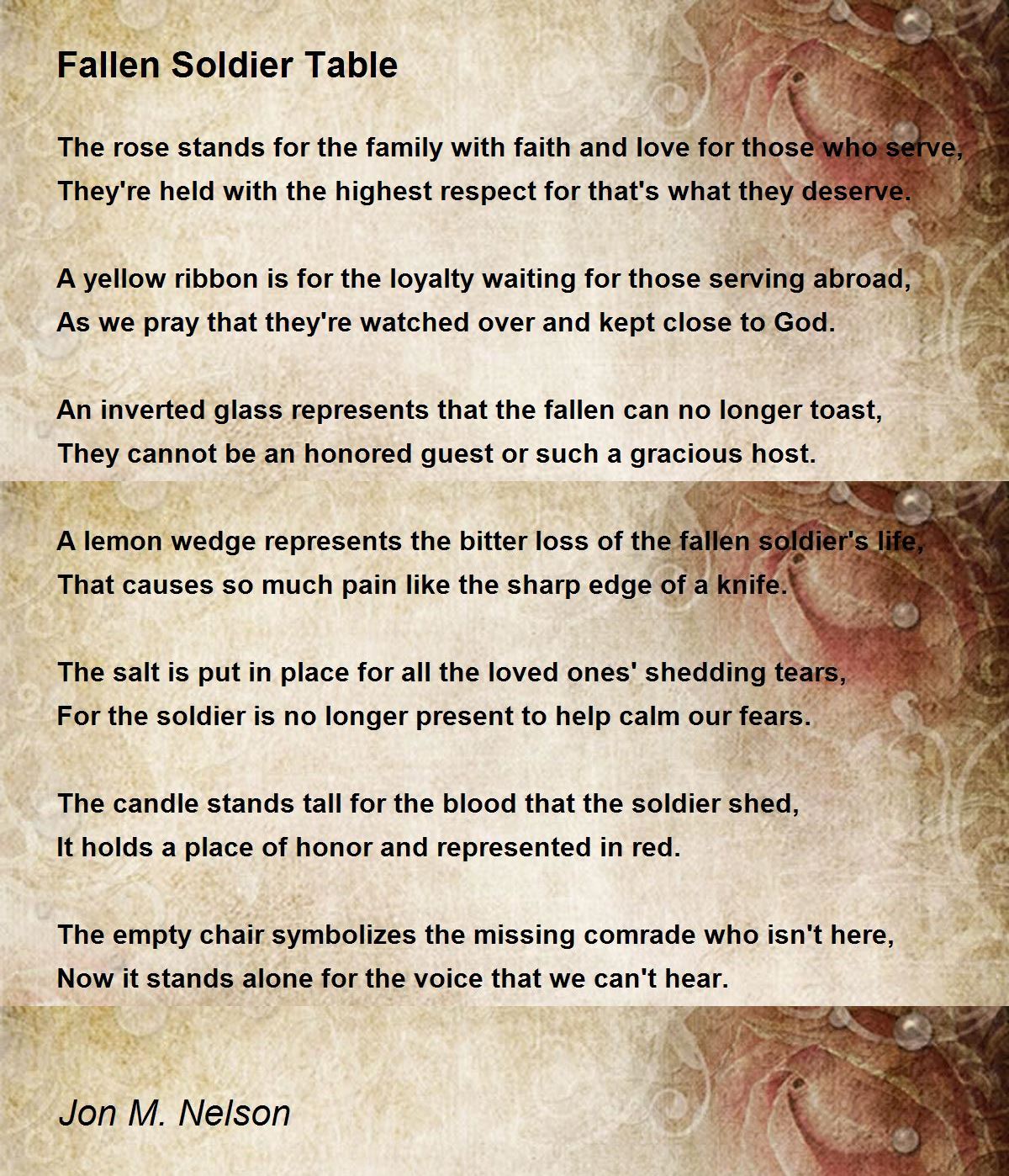 Fallen Soldier Table 1