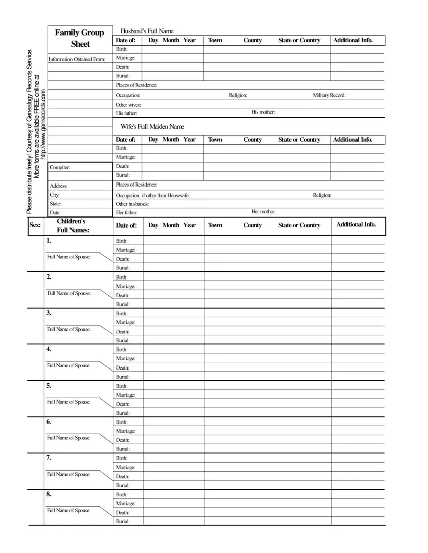 Family Group Sheet