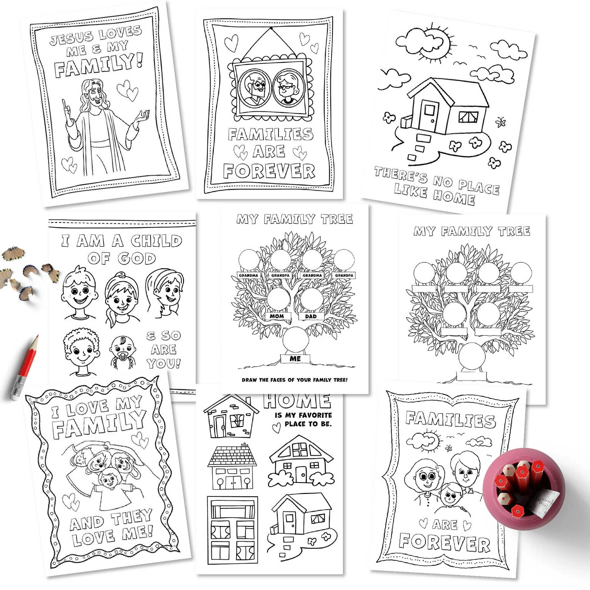 Family History Fun Activity Coloring 93671