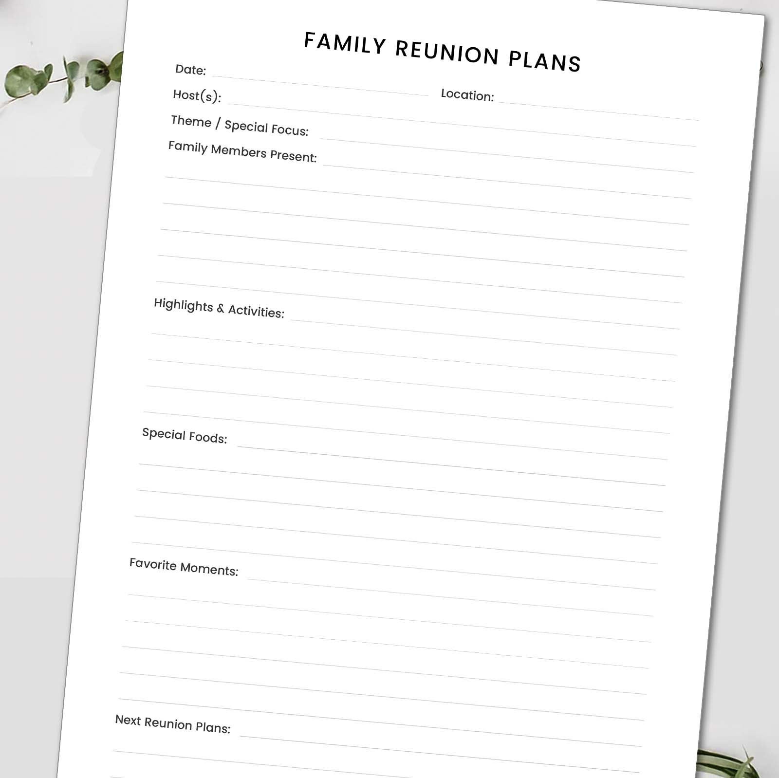 Family Reunion Plans