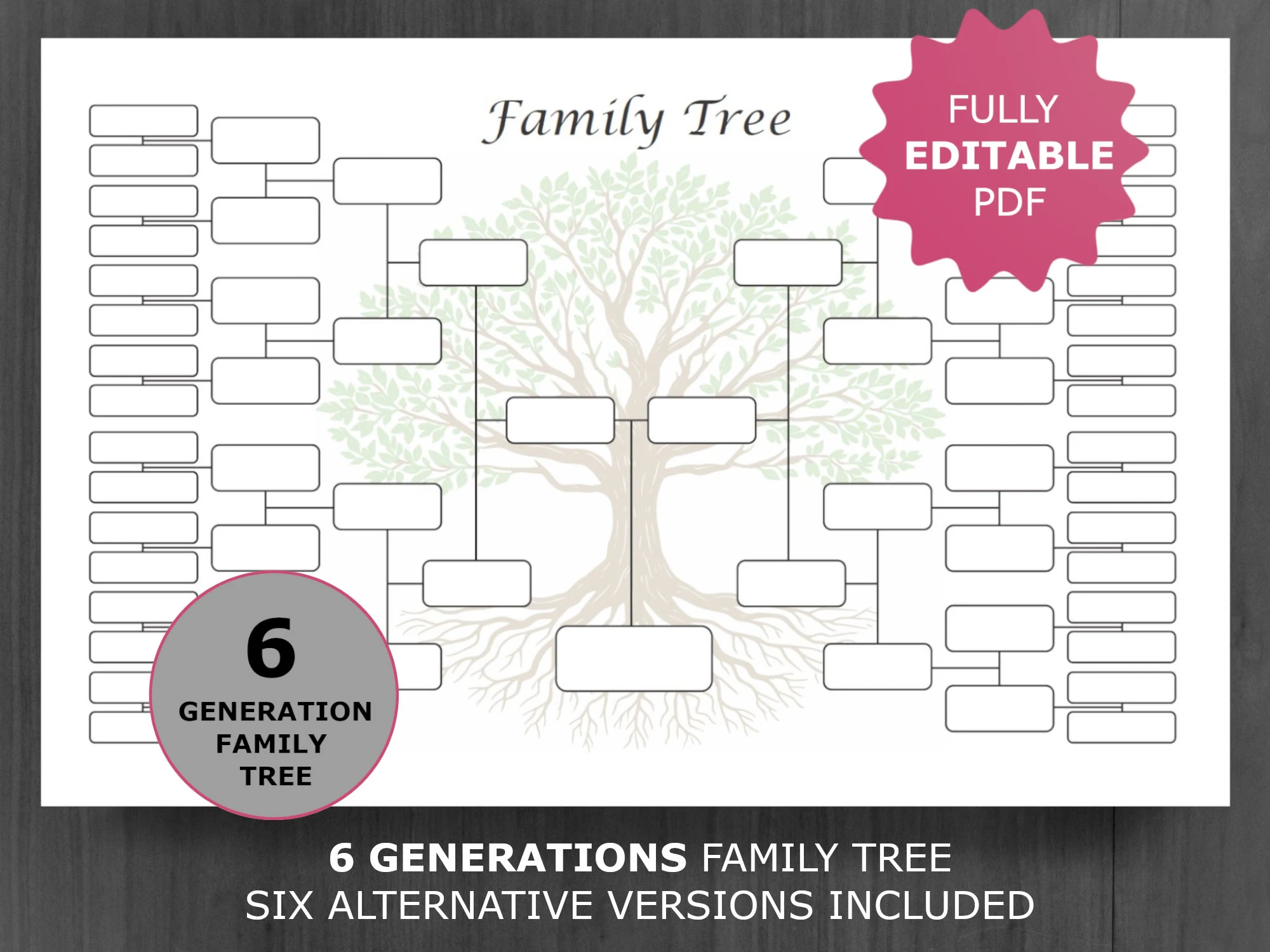 Family Tree Chart 6 Generation Printable