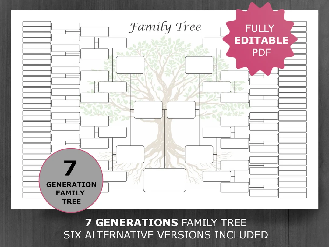 Family Tree Chart 7 Generation Printable Family Tree Chart 7 Generation Printable