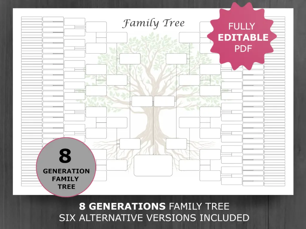 Family Tree Chart 8 Generation Printable