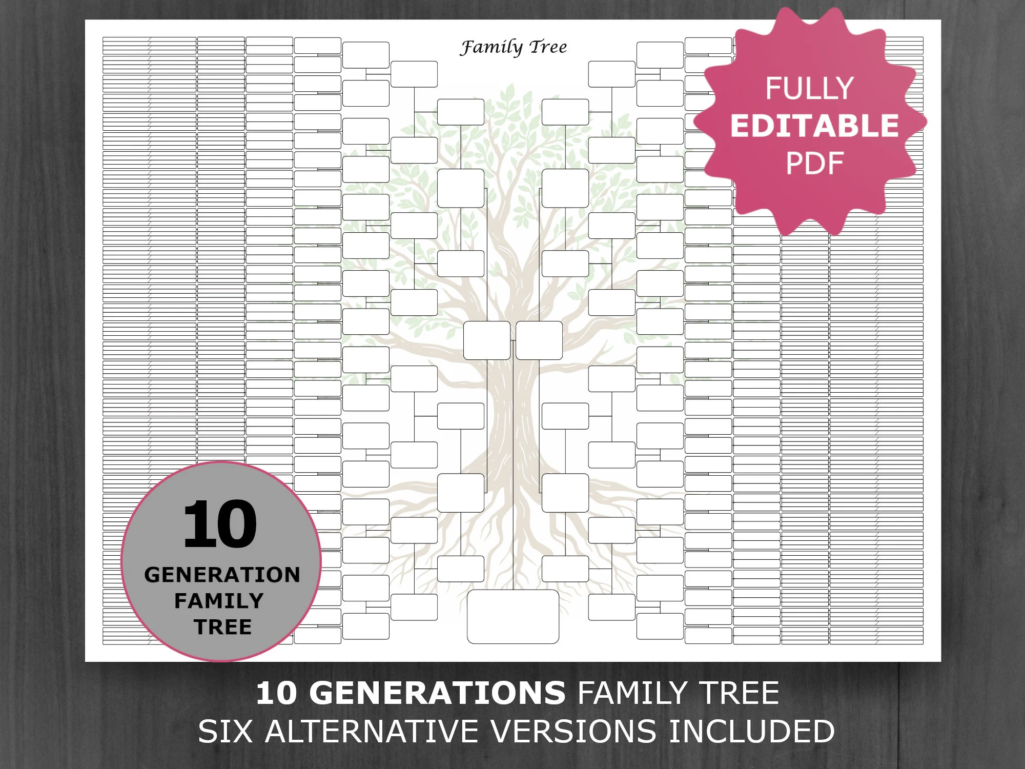 Family Tree Chart Fillable