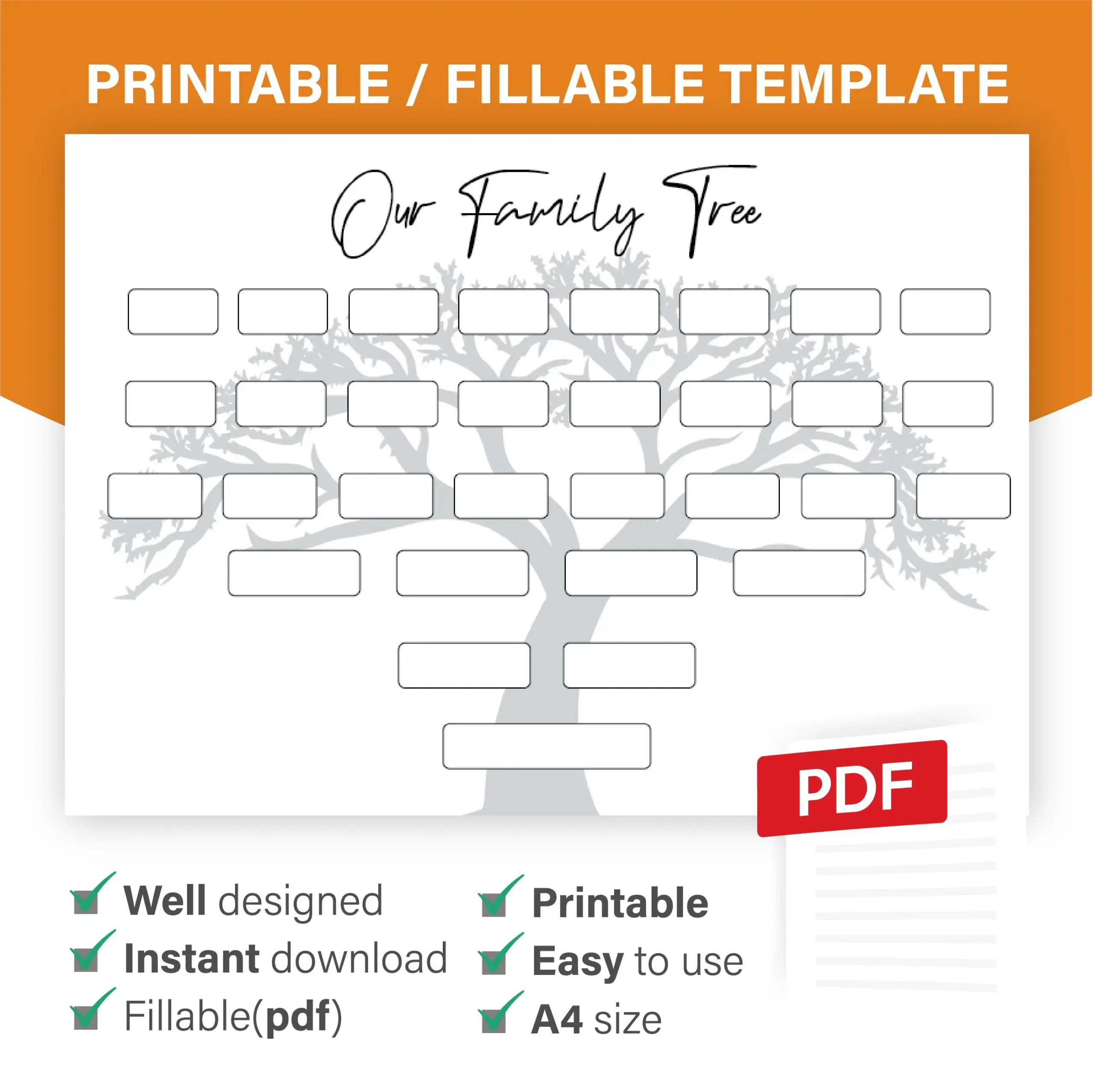 Family Tree Fillable Custom Family Tree