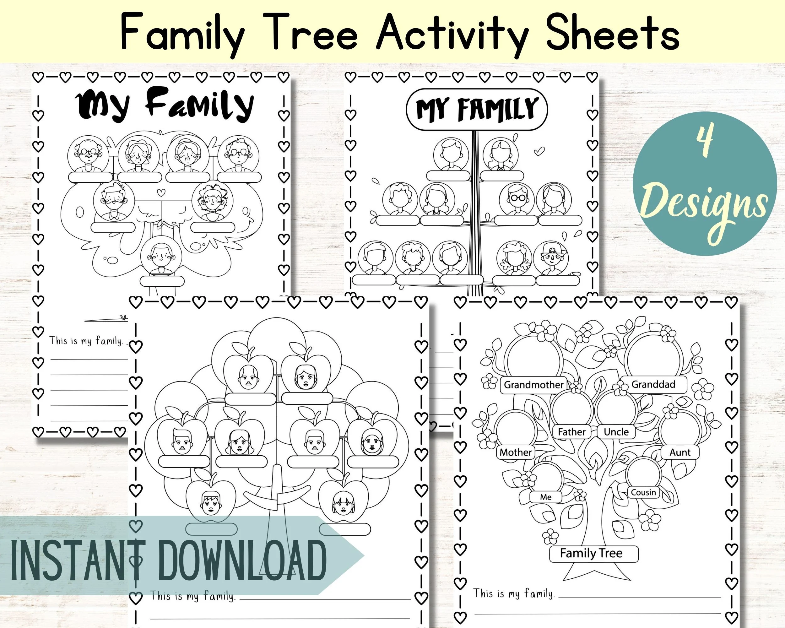 Family Tree Printable Template Fillable
