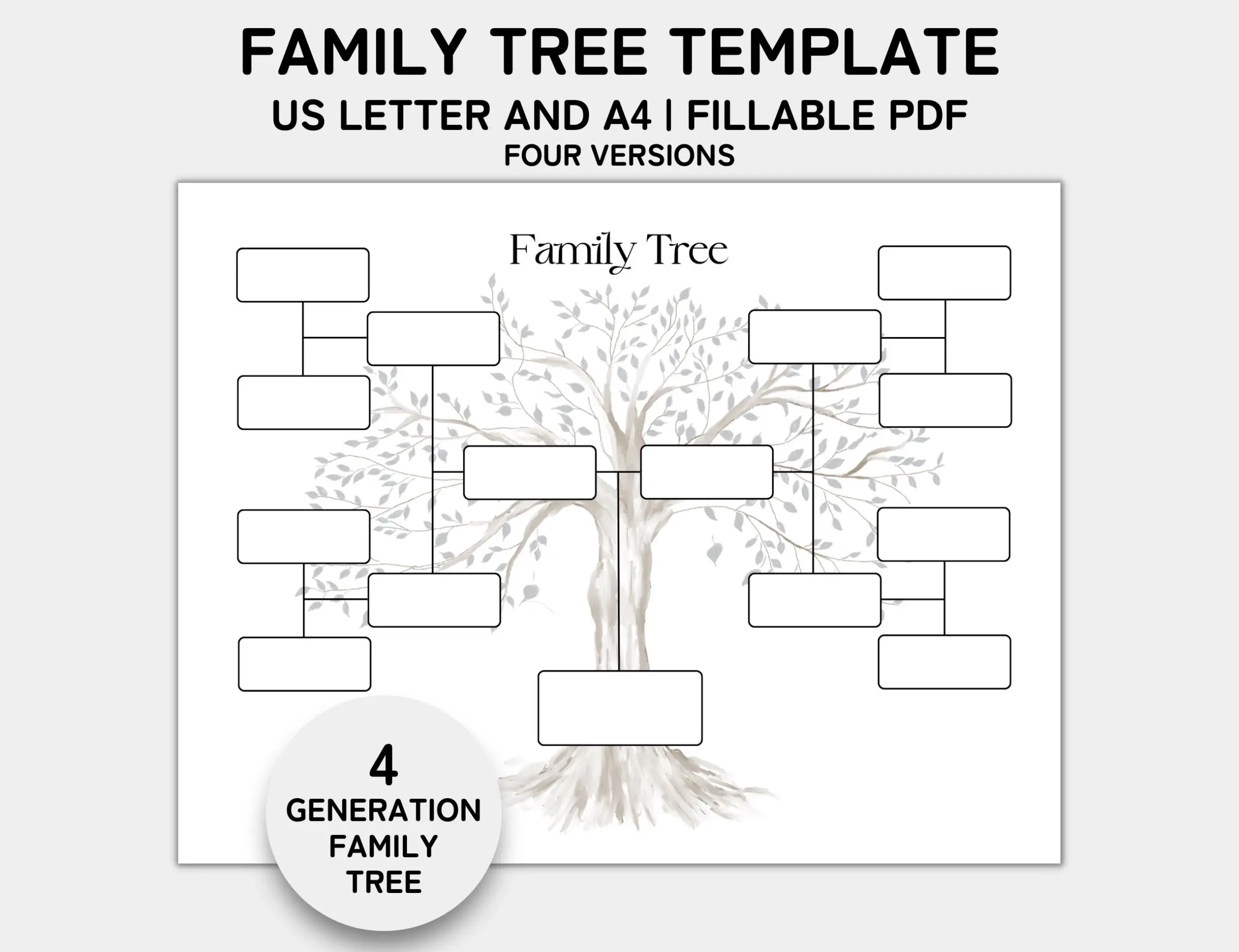 Family Tree Template 4 Generation Family