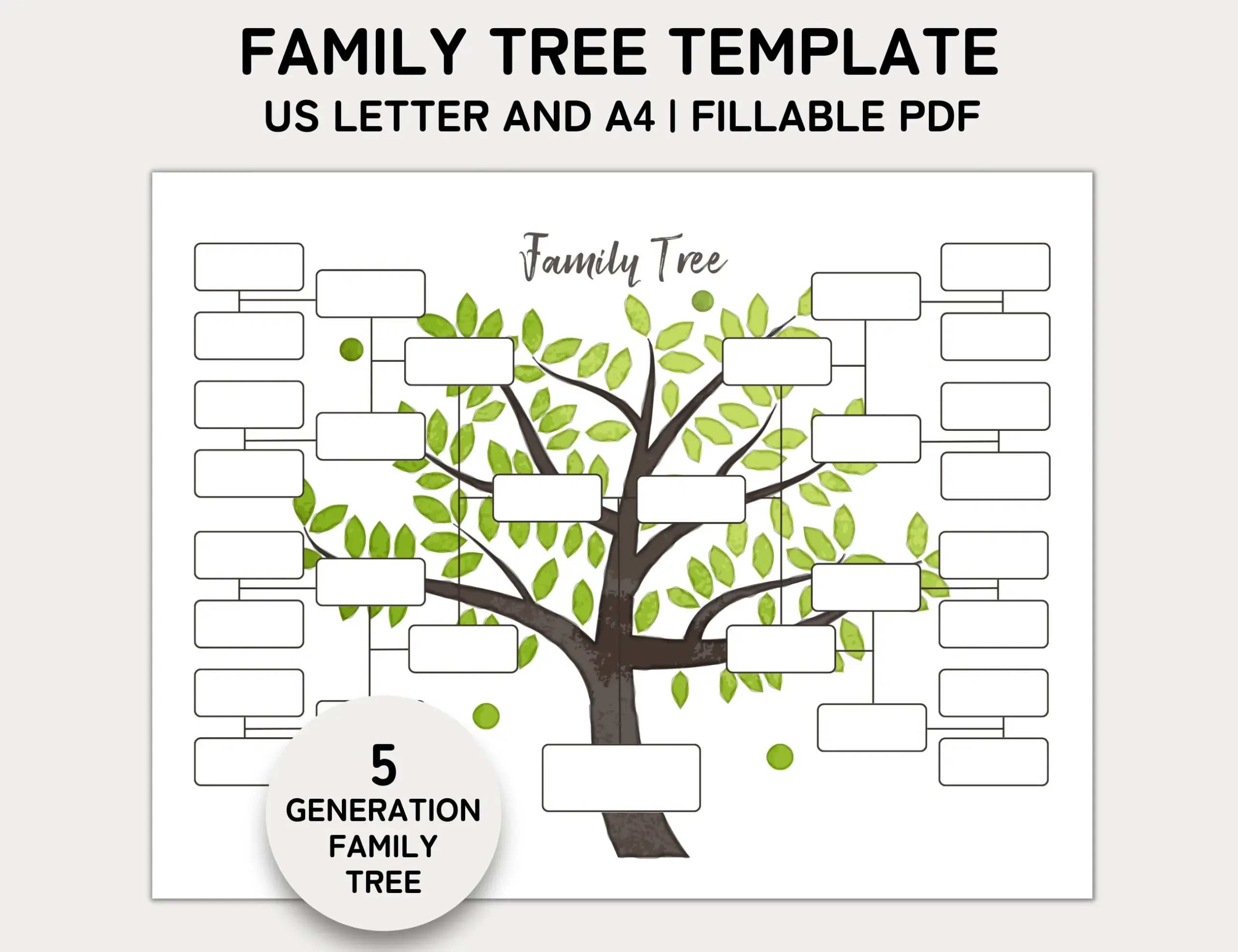 Family Tree Template 5 Generation Family