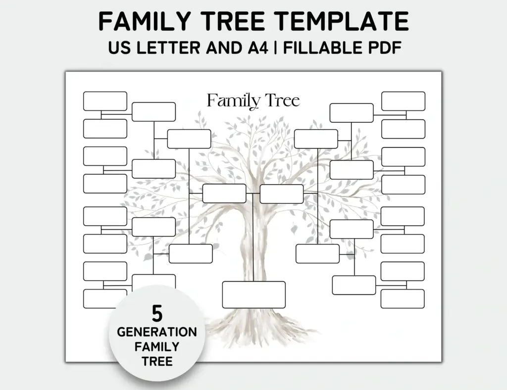 Family Tree Template 5 Generation Family