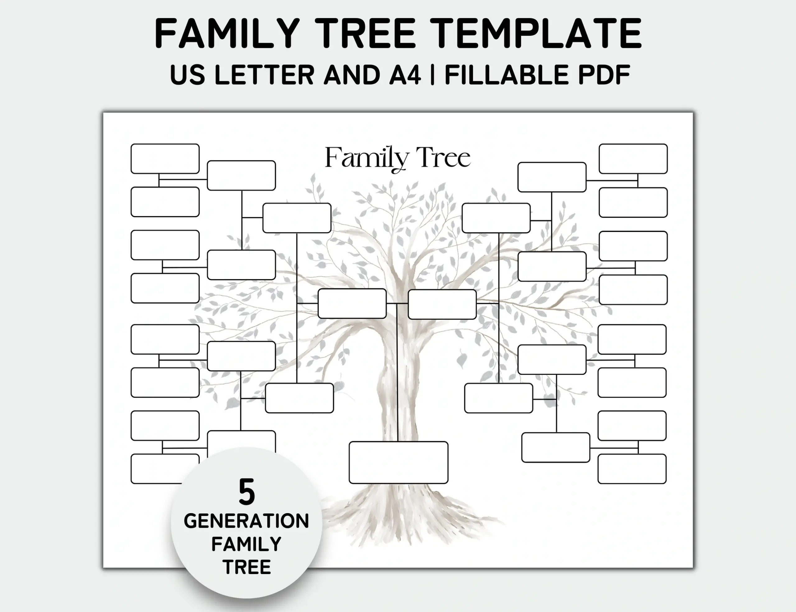 Family Tree Template 5 Generation Family
