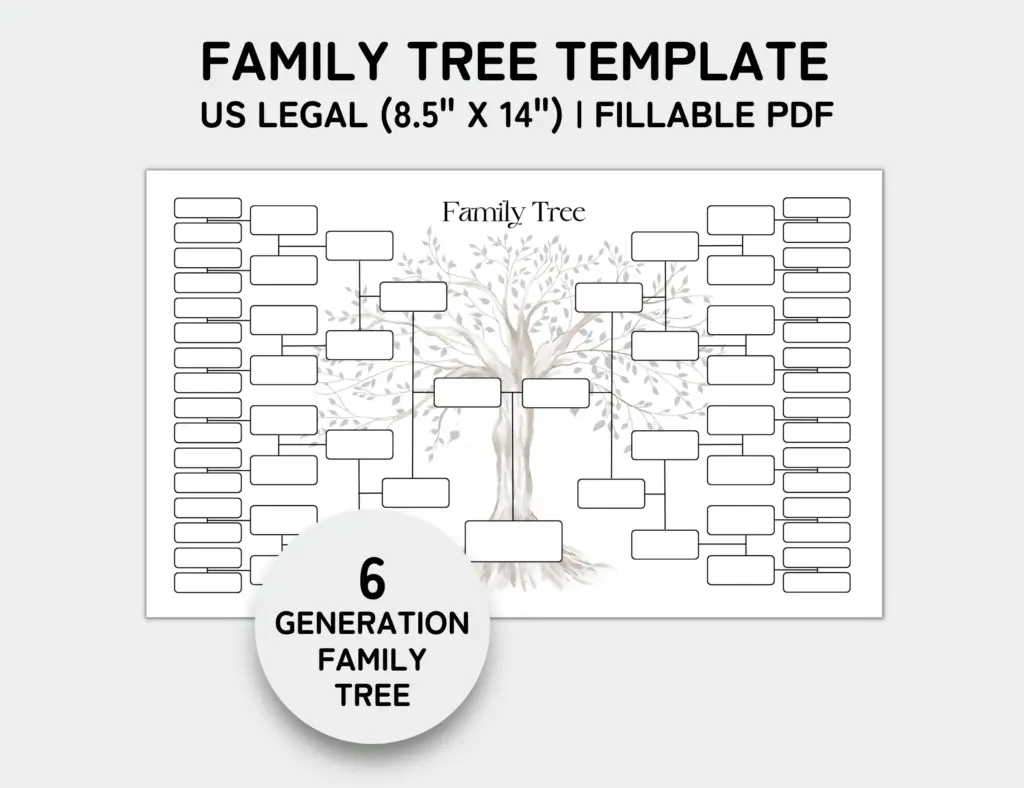 Family Tree Template 6 Generation Family