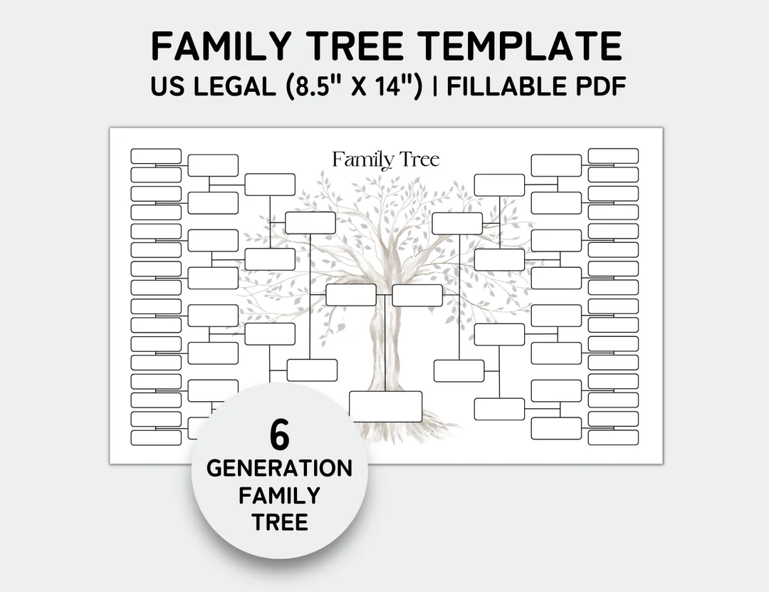 Family Tree Template 6 Generation Family