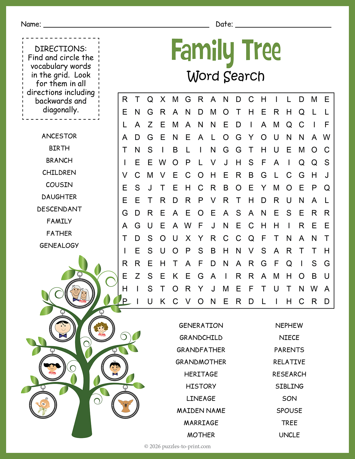 Family Tree Word Search Shtml Family Tree Word Search Shtml