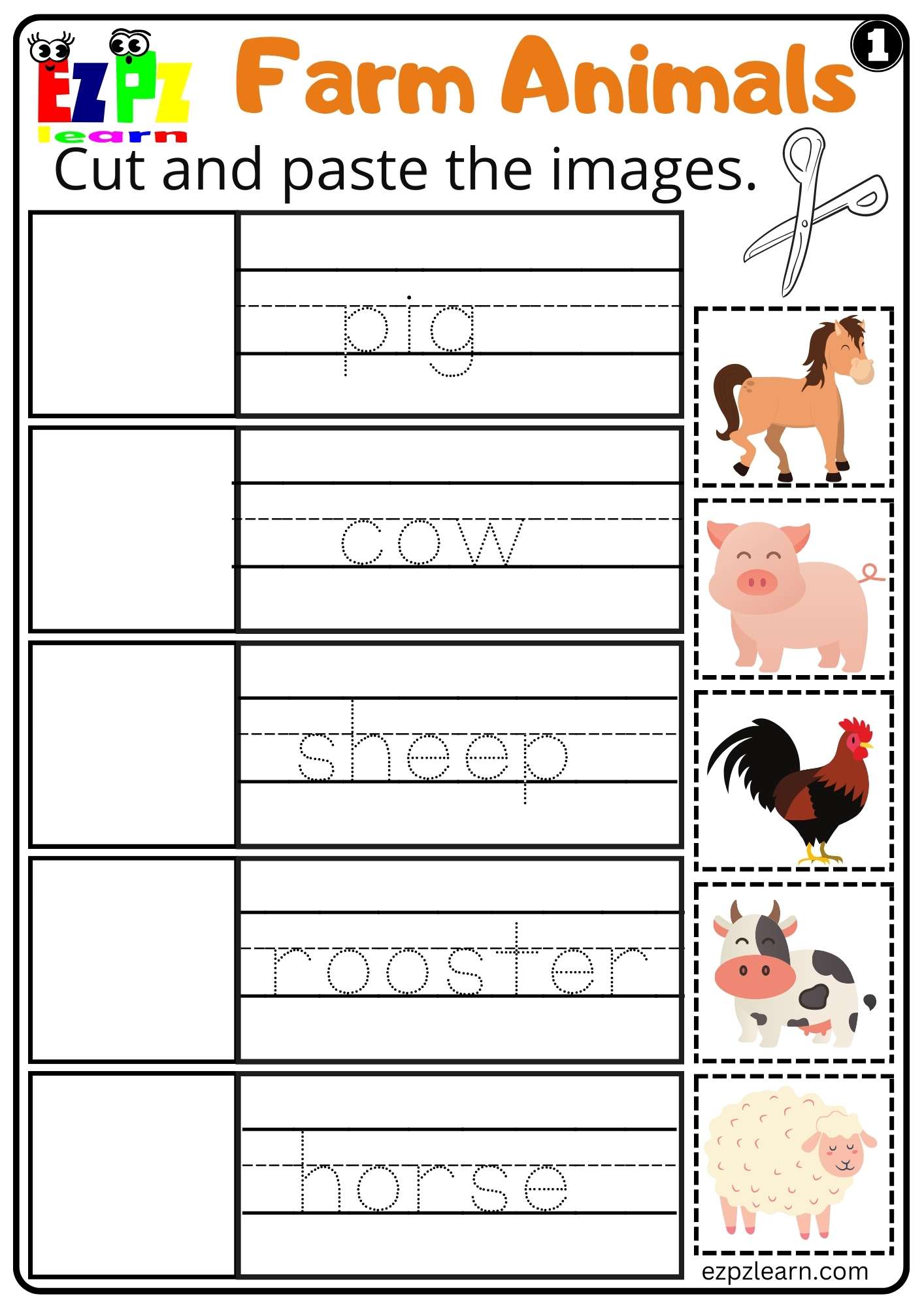 Farm Animals Cut And Paste Worksheet For Kidergarten Or Esl Students Free Pdf Download Worksheets Farm Animals Cut And Paste Worksheet For Kidergarten Or Esl Students Free Pdf Download Worksheets