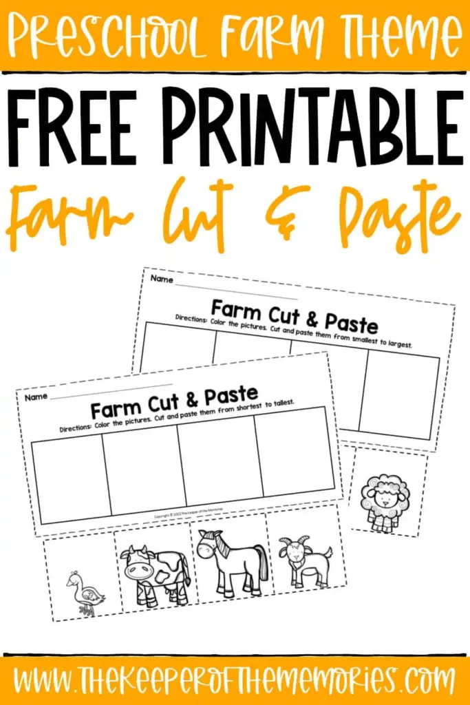 Farm Cut And Paste Worksheets