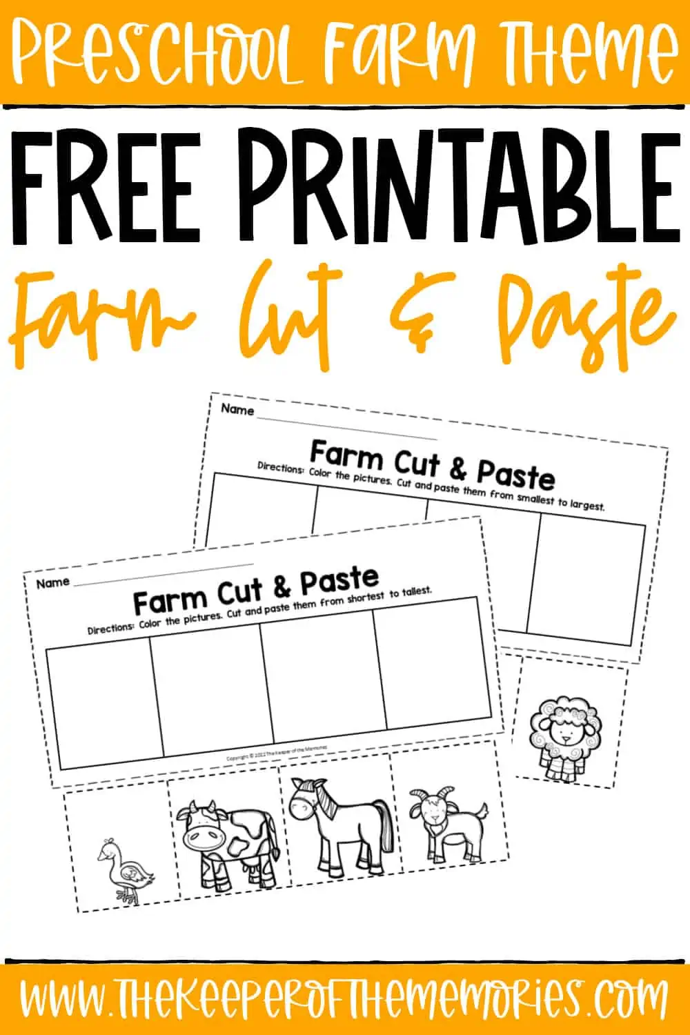 Farm Cut And Paste Worksheets