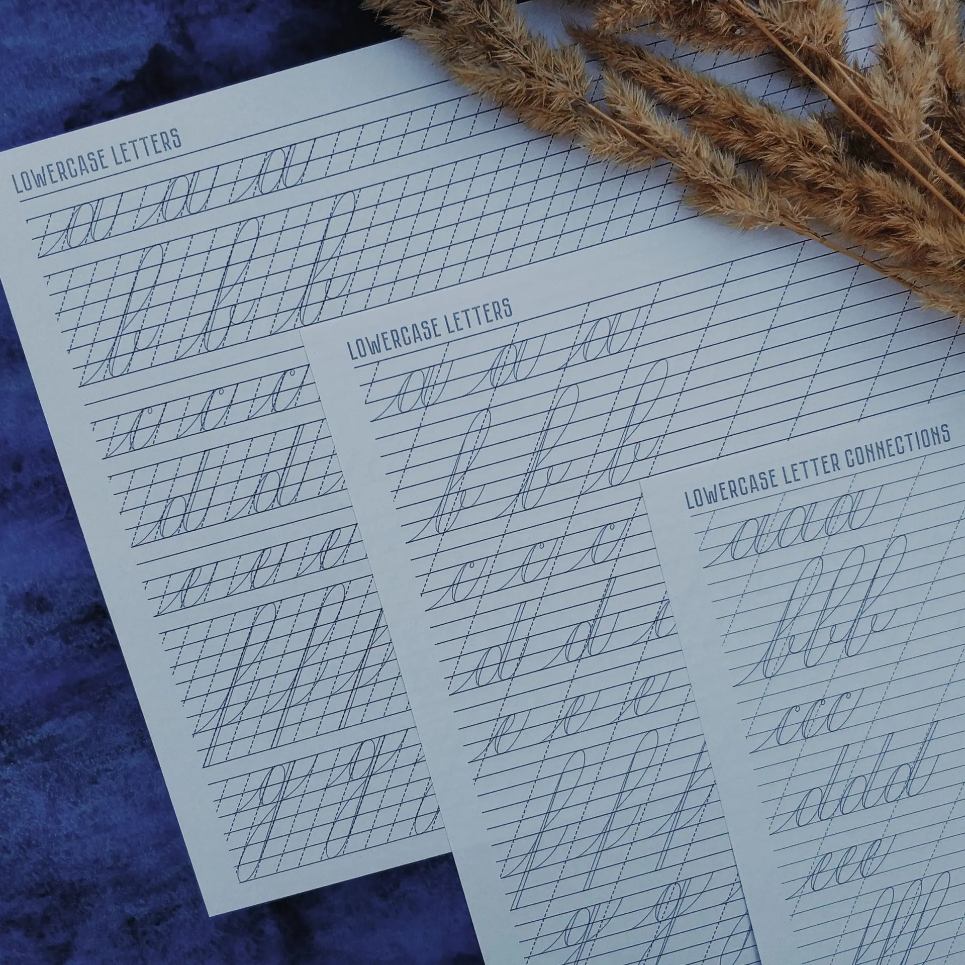 Faux Calligraphy Lowercase Letters Printable Worksheets