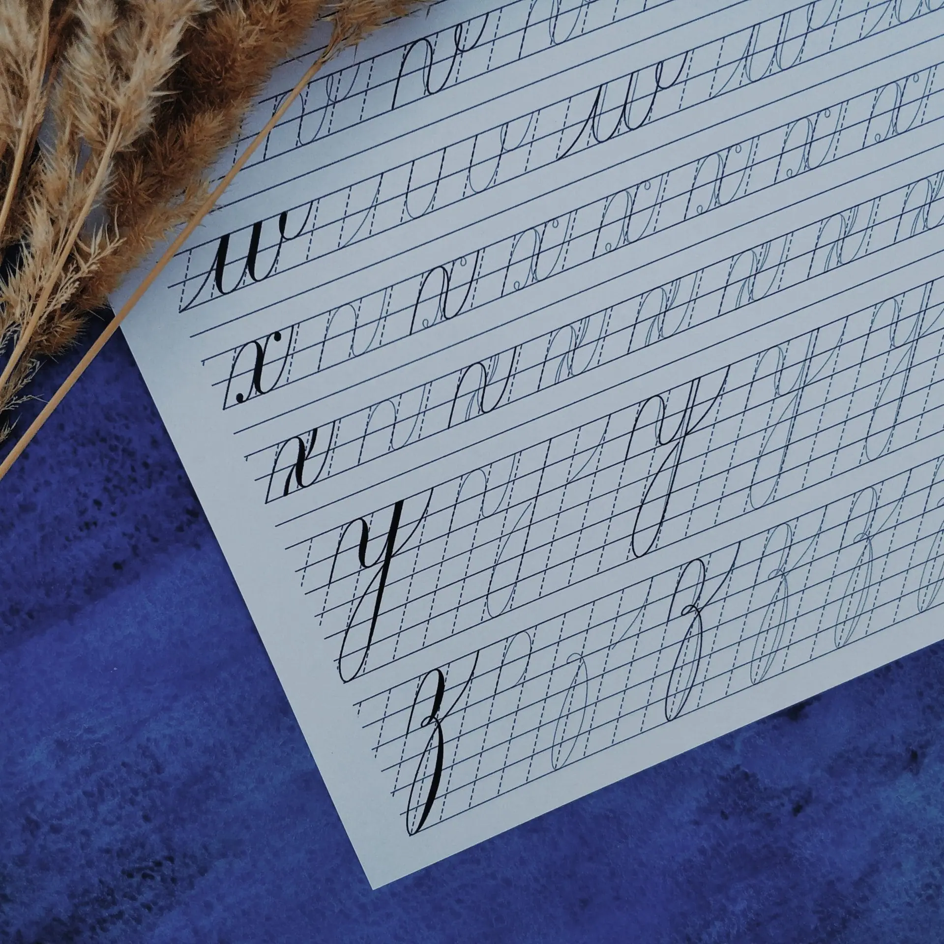 Faux Calligraphy Lowercase Letters Printable Worksheets