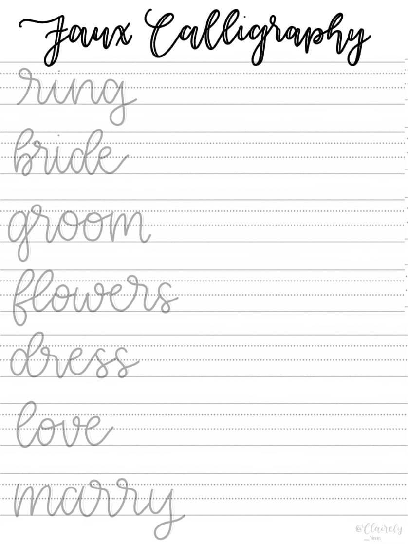 Faux Calligraphy Practice Pack 5900469