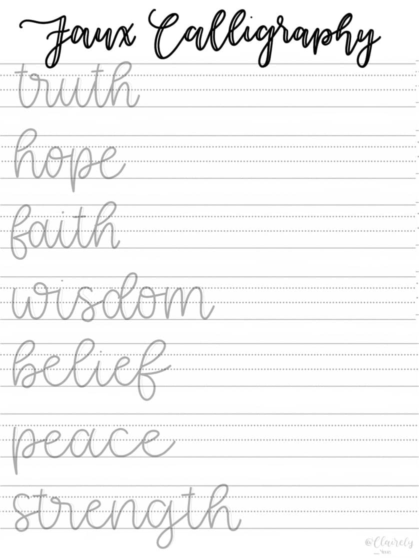 Faux Calligraphy Practice Pack 5900469