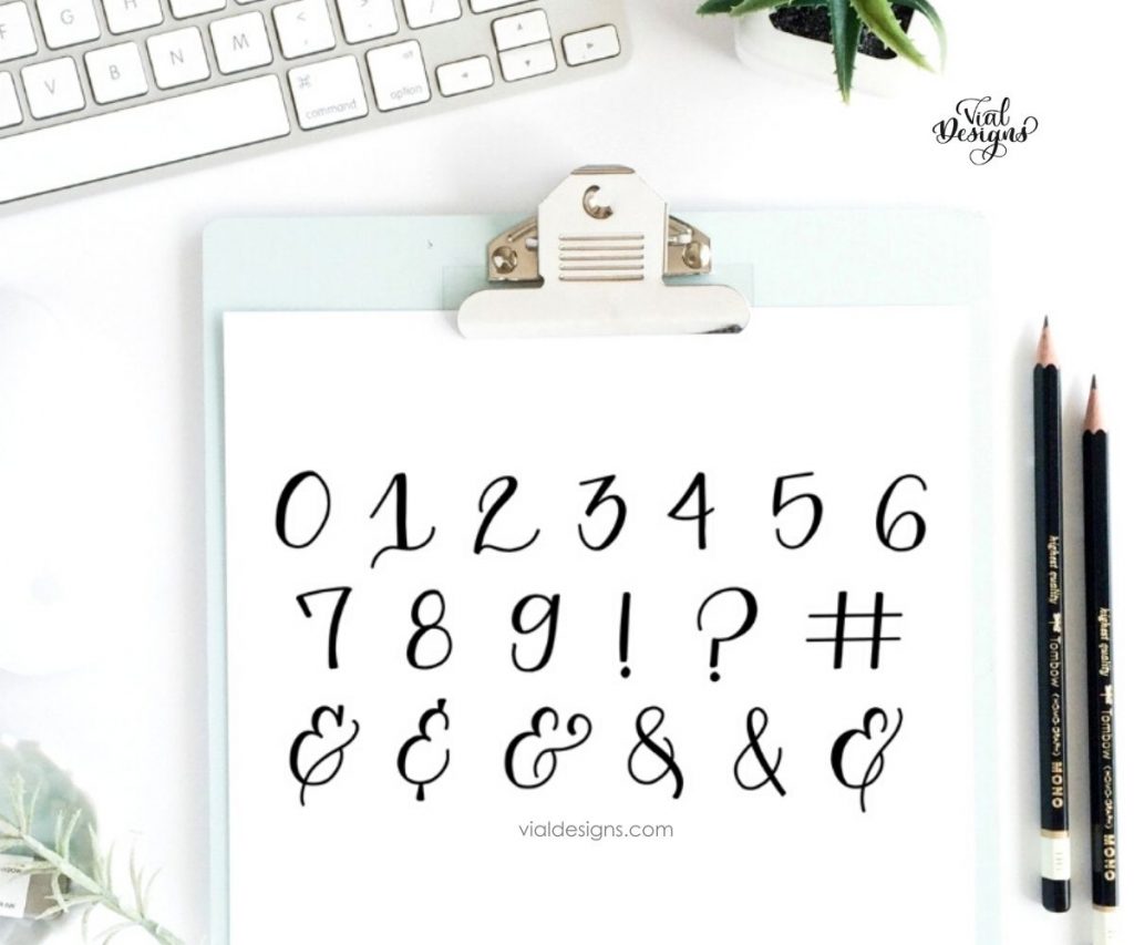Faux Calligraphy Tutorial Numbers And Symbols