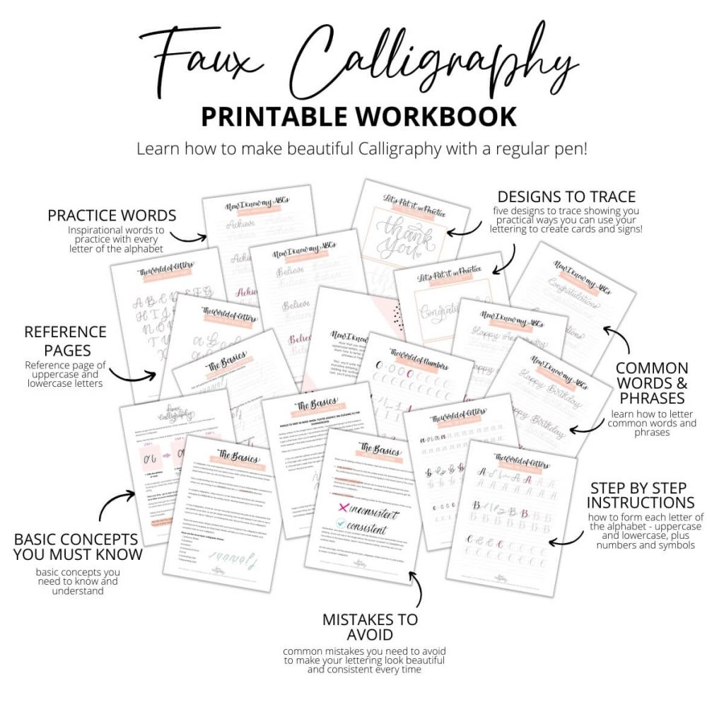 Faux Calligraphy Tutorial Numbers And Symbols