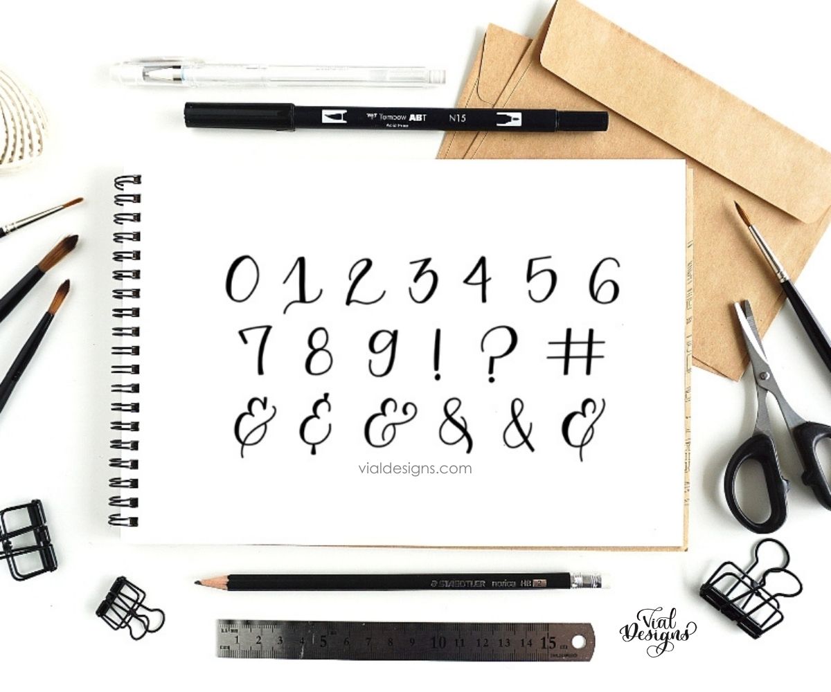Faux Calligraphy Tutorial Numbers And Symbols